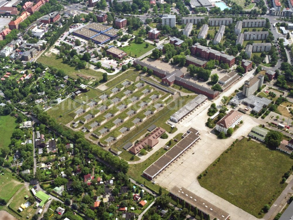 Berlin from above - The Berlin-Spandau Prison was located in present-day Berlin district of Wilhelm city of the district of Spandau prison, where from 1946 to 1987 the convicted at the Nuremberg trial of the major war criminals of World War II serving their prison sentences