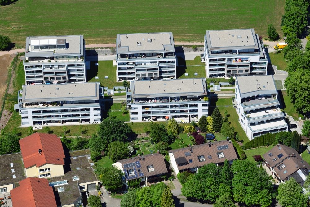 Aerial image Bad Säckingen - New residential complex Living at the Schoepfebach in Bad Saeckingen the state Baden-Wurttemberg