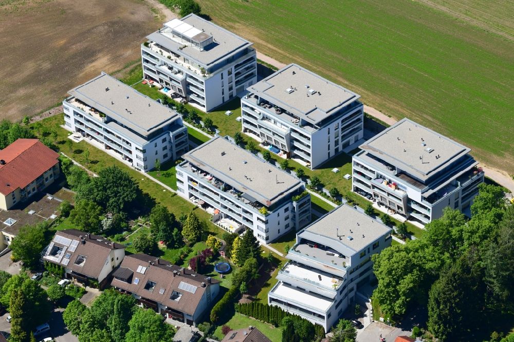Aerial photograph Bad Säckingen - New residential complex Living at the Schoepfebach in Bad Saeckingen the state Baden-Wurttemberg