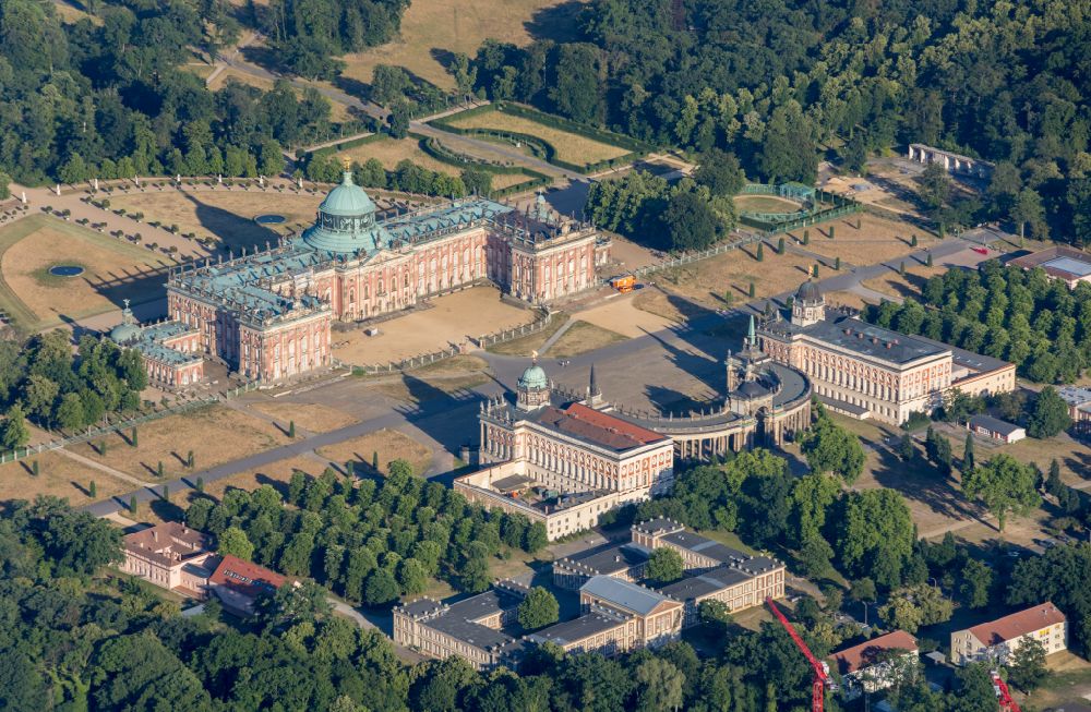 Aerial photograph Potsdam - Palace - Neues Palais in the district Westliche Vorstadt in Potsdam in the state Brandenburg, Germany