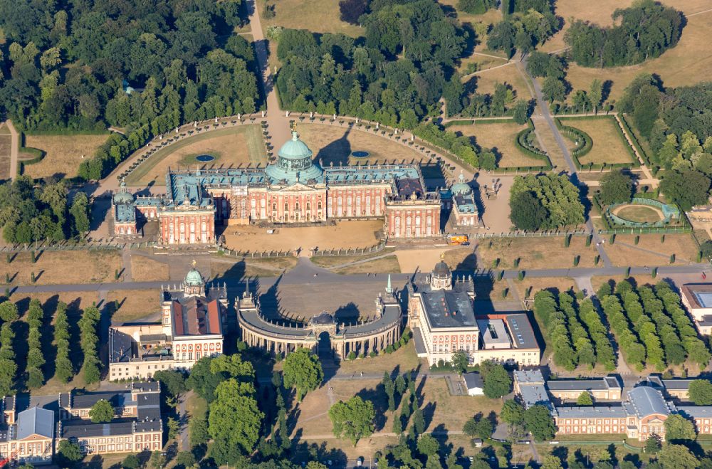 Potsdam from above - Palace - Neues Palais in the district Westliche Vorstadt in Potsdam in the state Brandenburg, Germany