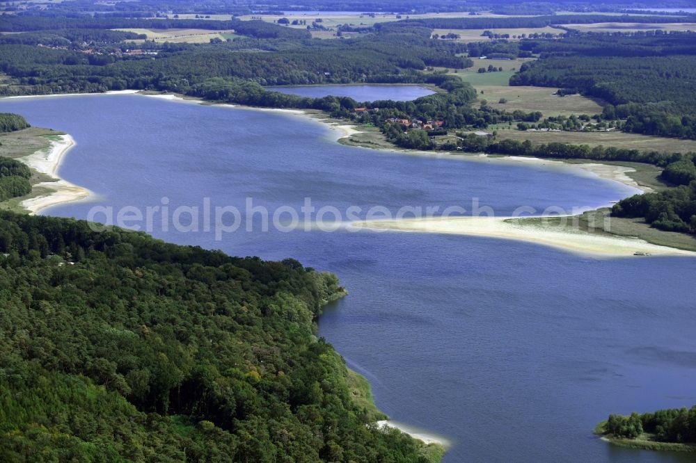 Aerial photograph Kähnsdorf - Riparian areas on the lake area of Grosser Seddiner See in Kaehnsdorf in the state Brandenburg, Germany