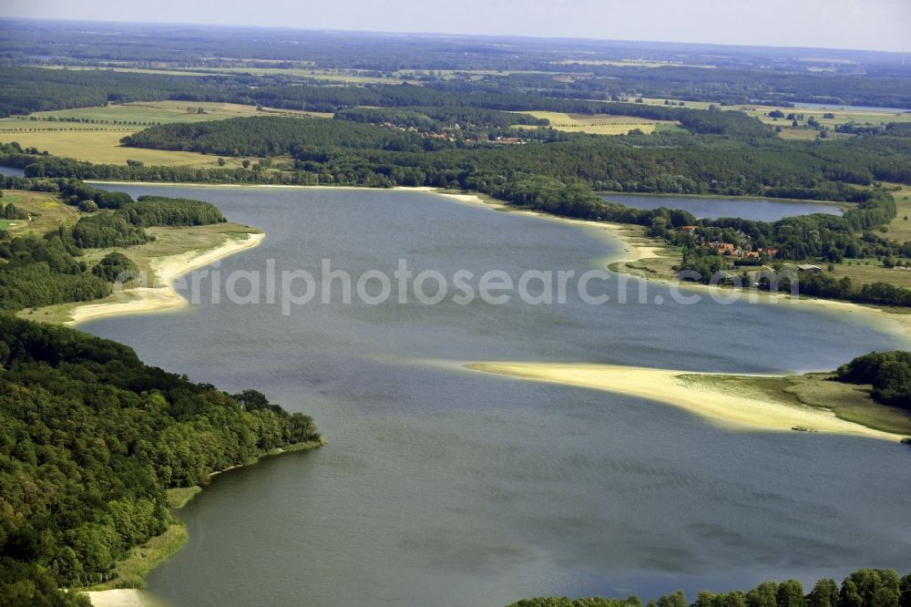Kähnsdorf from above - Riparian areas on the lake area of Grosser Seddiner See in Kaehnsdorf in the state Brandenburg, Germany