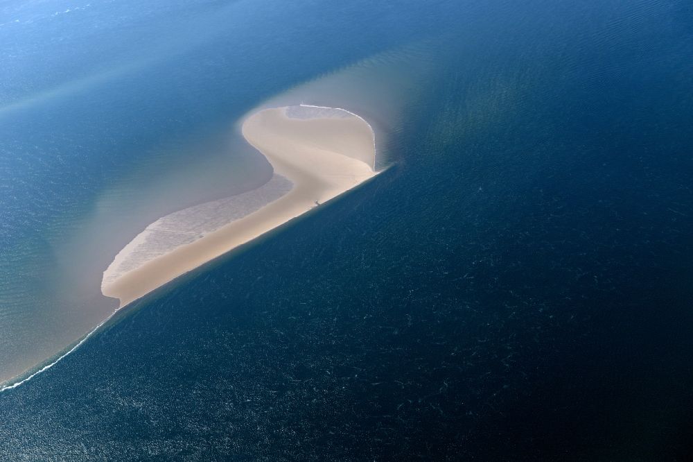 Aerial photograph Hooge - Sandbank- area Norderoogsand in the sea water surface of North Sea in Hooge in the state Schleswig-Holstein