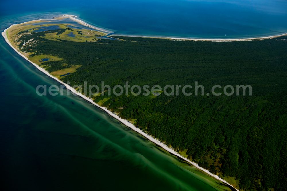 Aerial photograph Born am Darß - Northern tip Darsser place to Born on the peninsula Zingst in Mecklenburg - West Pomerania