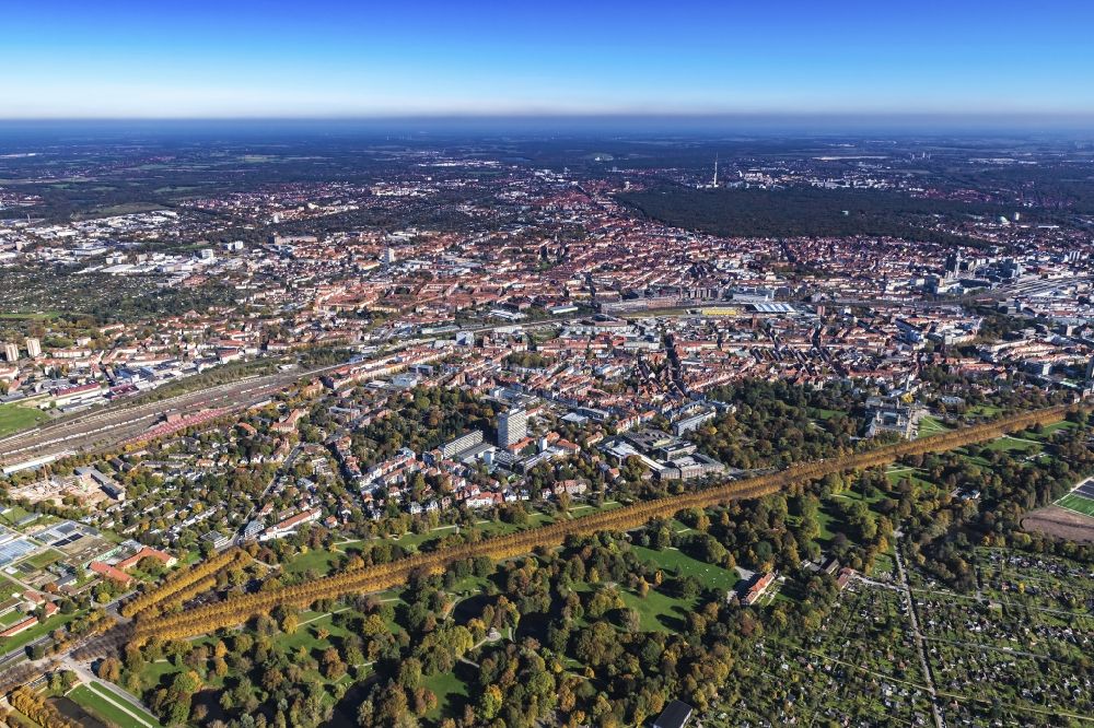 Hannover from above - North Town in Hannover in the state Lower Saxony, Germany
