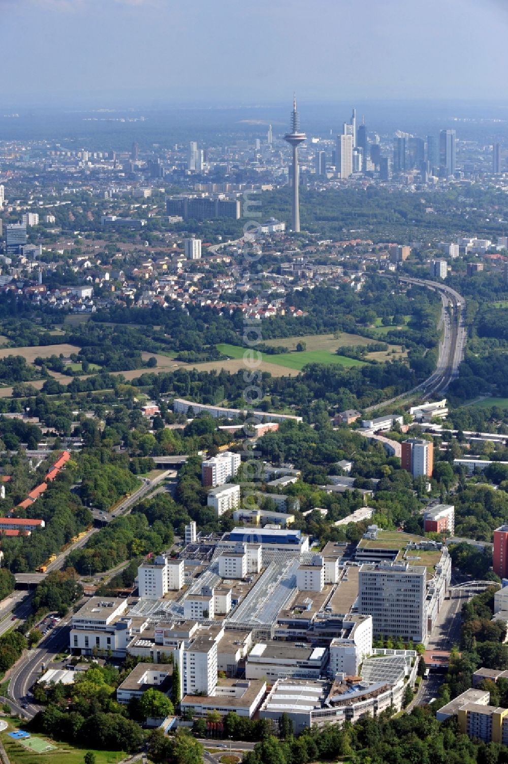 Aerial image Frankfurt am Main - View of the NordWestzentrum in Frankfurt am Main in the state Hesse