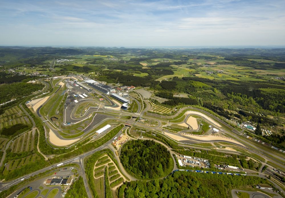 Aerial photograph Nürburg - View of the Nuerburgring in Nuerburg in the state of Rhineland-Palatinate