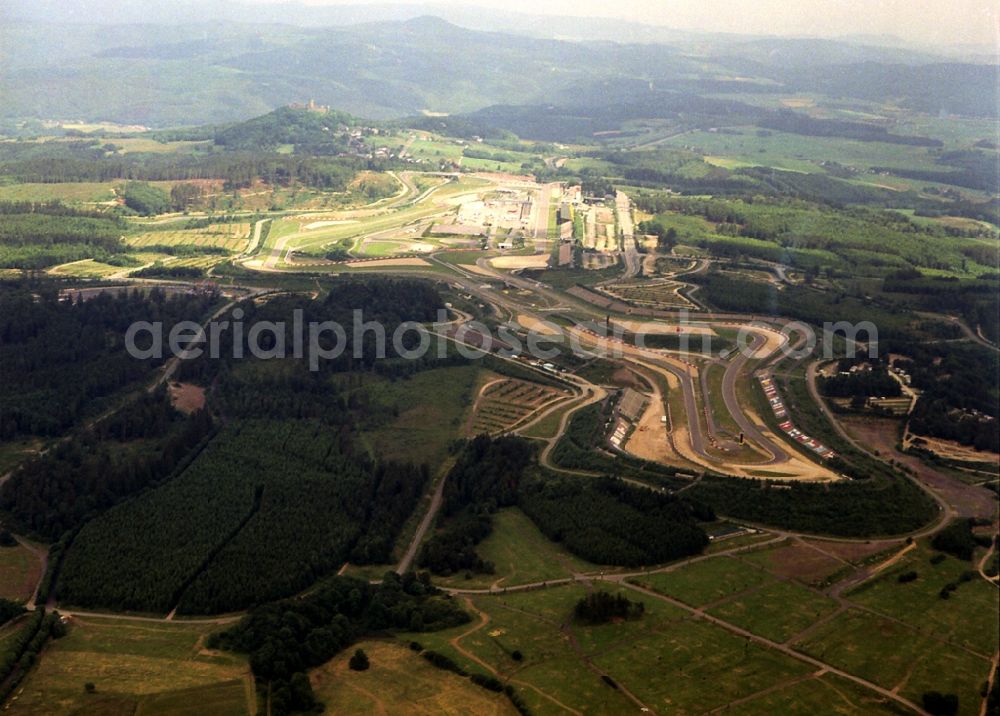 Nürburg from the bird's eye view: Track of Nuerburgring in Nuerburg in the state of Rhineland-Palatinate