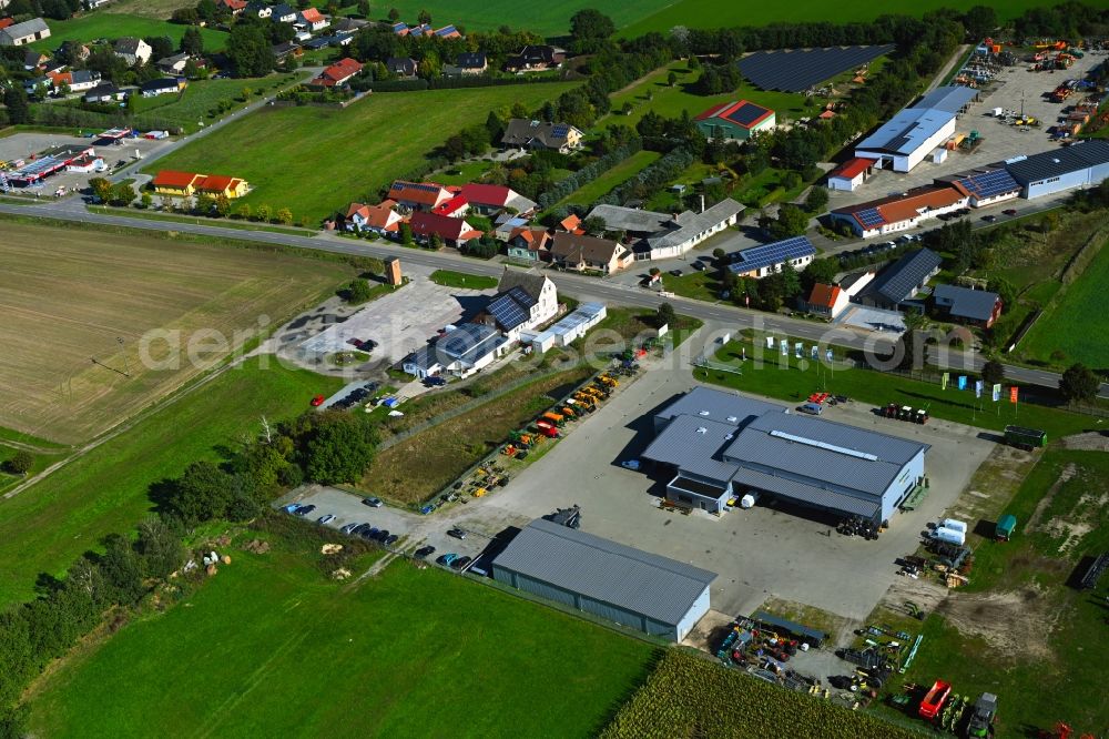 Aerial image Flecken Apenburg-Winterfeld - Commercial Vehicle and Special Vehicle trade of AGRAVIS Technik Heide-Altmark GmbH Am bhf in the district Winterfeld in Flecken Apenburg-Winterfeld in the state Saxony-Anhalt, Germany