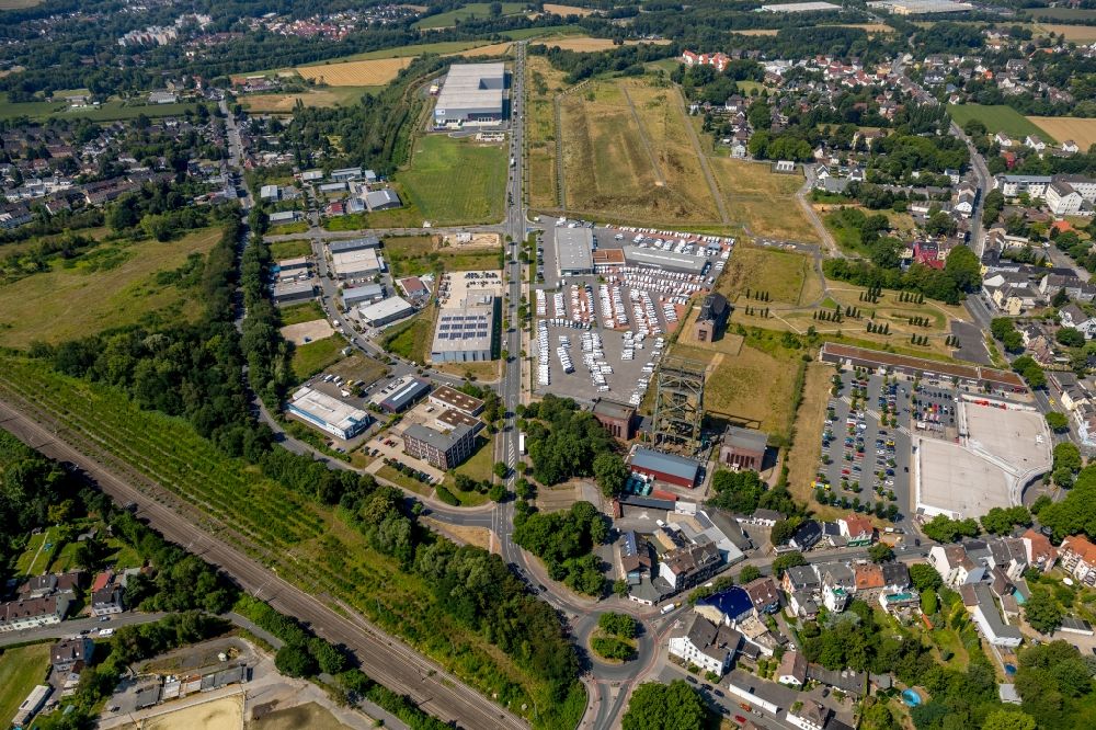Aerial image Dortmund - Commercial Vehicle and Special Vehicle trade of Duerrwang GmbH & Co. KG on Gneisenauallee in Dortmund in the state North Rhine-Westphalia, Germany