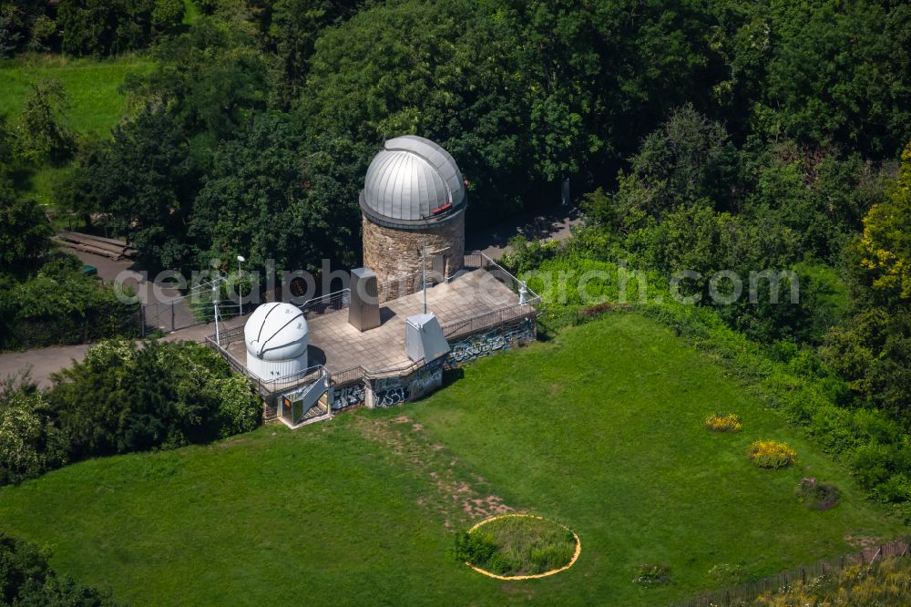 Aerial image Stuttgart - Observatory and planetarium - domed building complex Sternwarte Uhlandshoehe on street Zur Uhlandshoehe in the district Uhlandshoehe in Stuttgart in the state Baden-Wuerttemberg, Germany