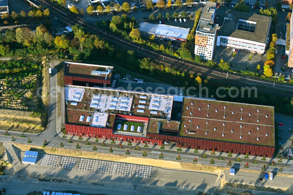 Aerial image Hamburg - Opernwerkstaetten and -fandi for the Hamburger Staatsoper on Billstrasse in the district Rothenburgsort in Hamburg, Germany