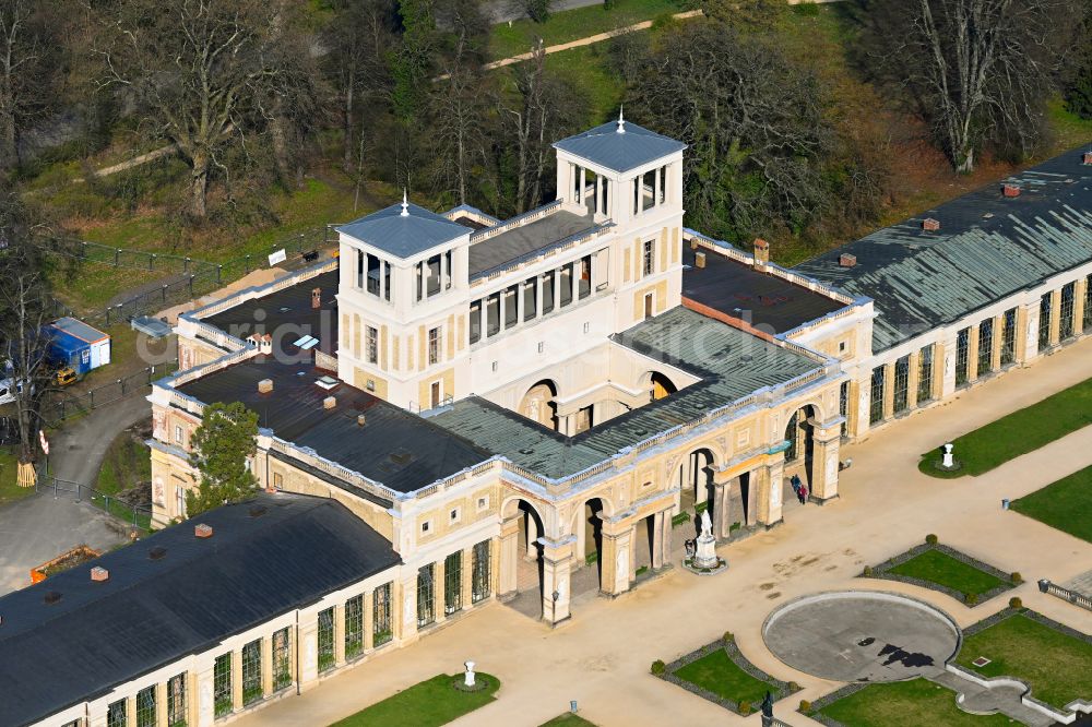 Aerial image Potsdam - Building complex in the park of the castle Orangerie in Potsdam in the state Brandenburg, Germany