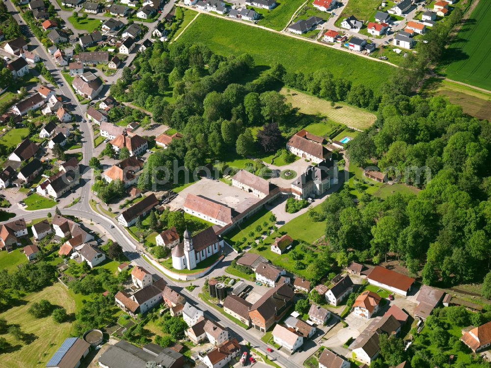 Achstetten from above - Town View of the streets and houses of the residential areas in Achstetten in the state Baden-Wuerttemberg, Germany
