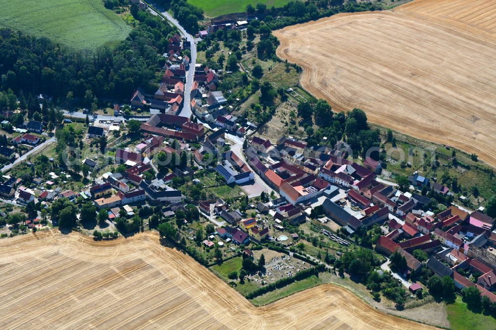 Altenroda from the bird's eye view: Town View of the streets and houses of the residential areas in Altenroda in the state Saxony-Anhalt, Germany