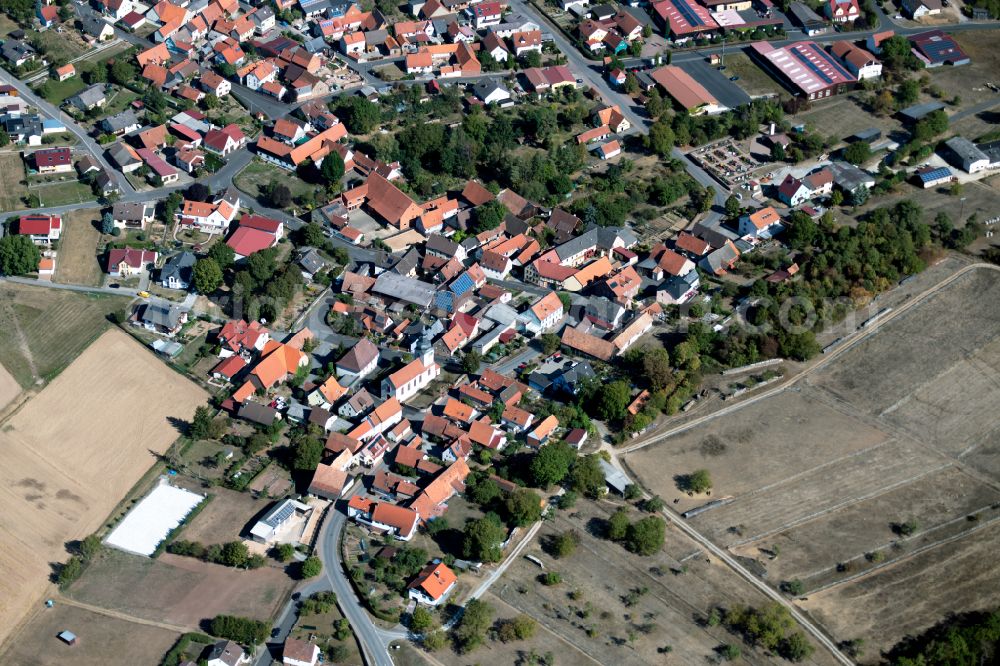 Aerial image Ansbach - Town View of the streets and houses of the residential areas in Ansbach in the state Bavaria, Germany