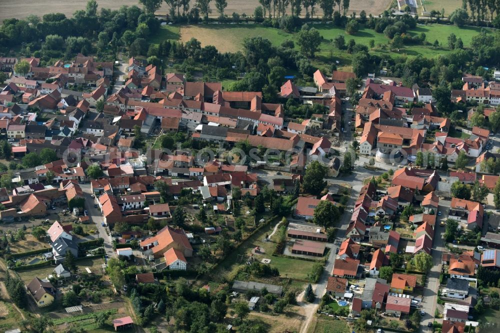 Bad Langensalza from above - Town View of the streets and houses of the residential areas in Bad Langensalza in the state Thuringia
