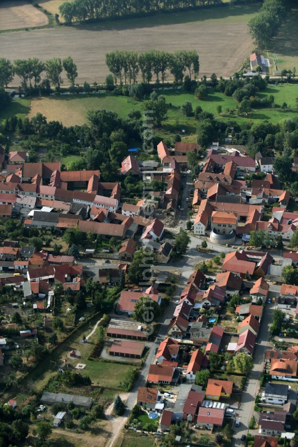 Bad Langensalza from the bird's eye view: Town View of the streets and houses of the residential areas in Bad Langensalza in the state Thuringia