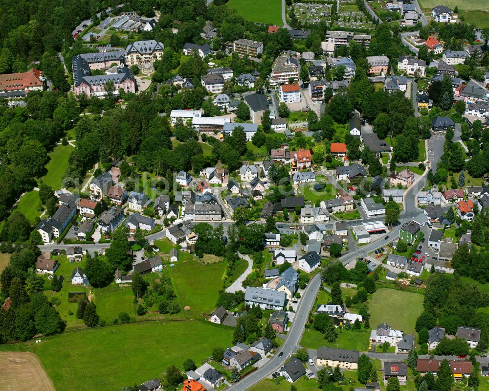 Bad Steben from the bird's eye view: Town View of the streets and houses of the residential areas in Bad Steben Oberfranken in the state Bavaria, Germany