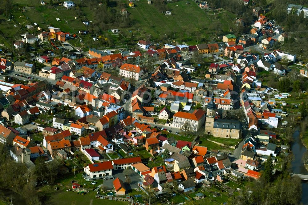 Aerial image Bad Sulza - View of the streets and houses of the residential areas of the town of Bad Sulza in the state of Thuringia, Germany