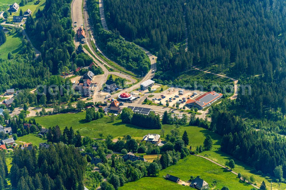 Feldberg (Schwarzwald) from the bird's eye view: View of the residential areas and railway Station in the district Baerental in Feldberg ( Black Forest ) in the state Baden-Wuerttemberg