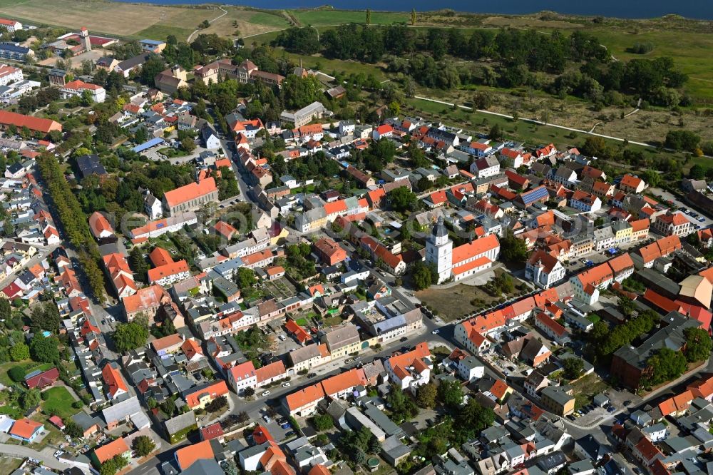 Aerial image Barby (Elbe) - Town View of the streets and houses of the residential areas in Barby (Elbe) in the state Saxony-Anhalt, Germany