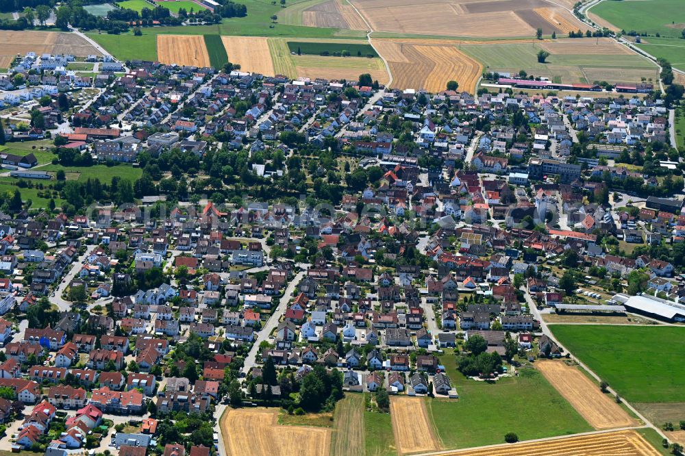 Böblingen from above - Town View of the streets and houses of the residential areas on street Albert-Schweitzer-Strasse in the district Dagersheim in Boeblingen in the state Baden-Wuerttemberg, Germany