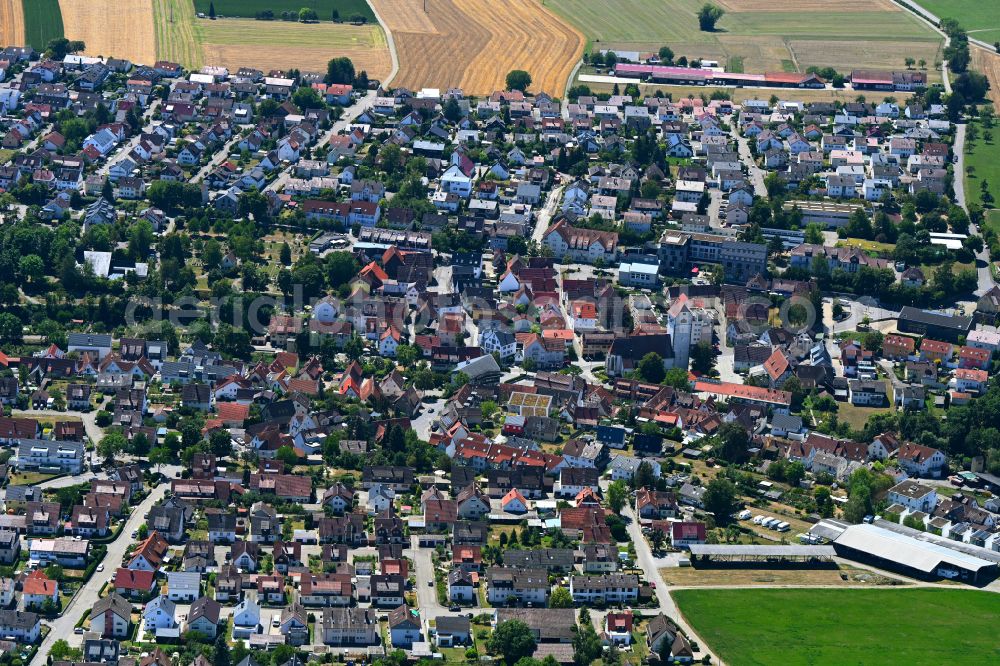Böblingen from the bird's eye view: Town View of the streets and houses of the residential areas on street Albert-Schweitzer-Strasse in the district Dagersheim in Boeblingen in the state Baden-Wuerttemberg, Germany
