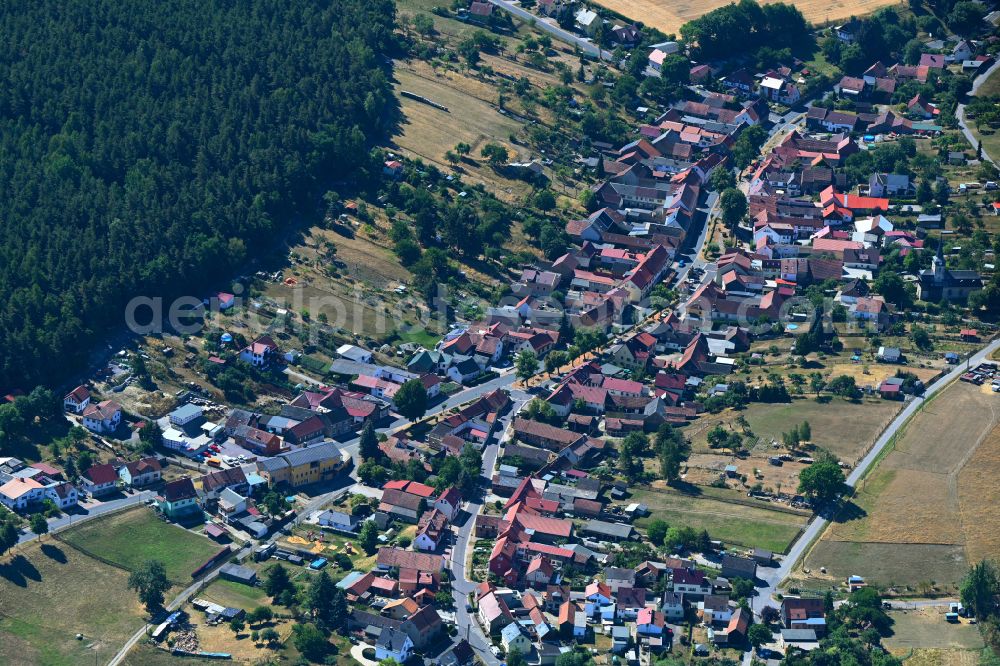 Aerial image Ilmenau - Town View of the streets and houses of the residential areas in Buecheloh in the state Thuringia, Germany