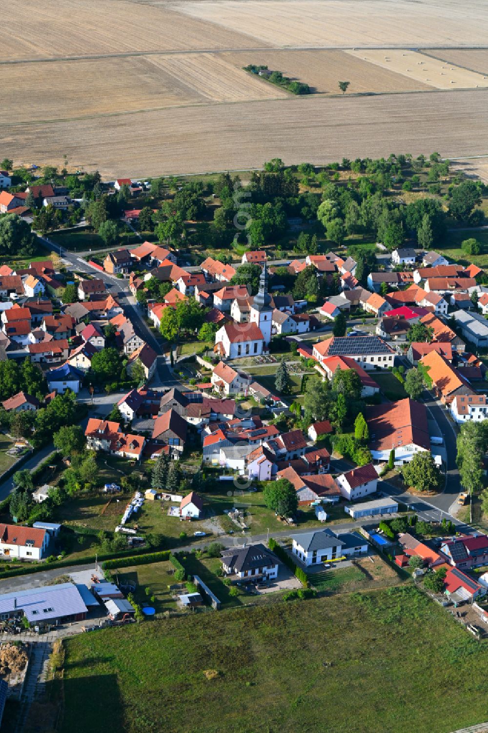 Aerial photograph Berkach - Town View of the streets and houses of the residential areas in Berkach in the state Thuringia, Germany