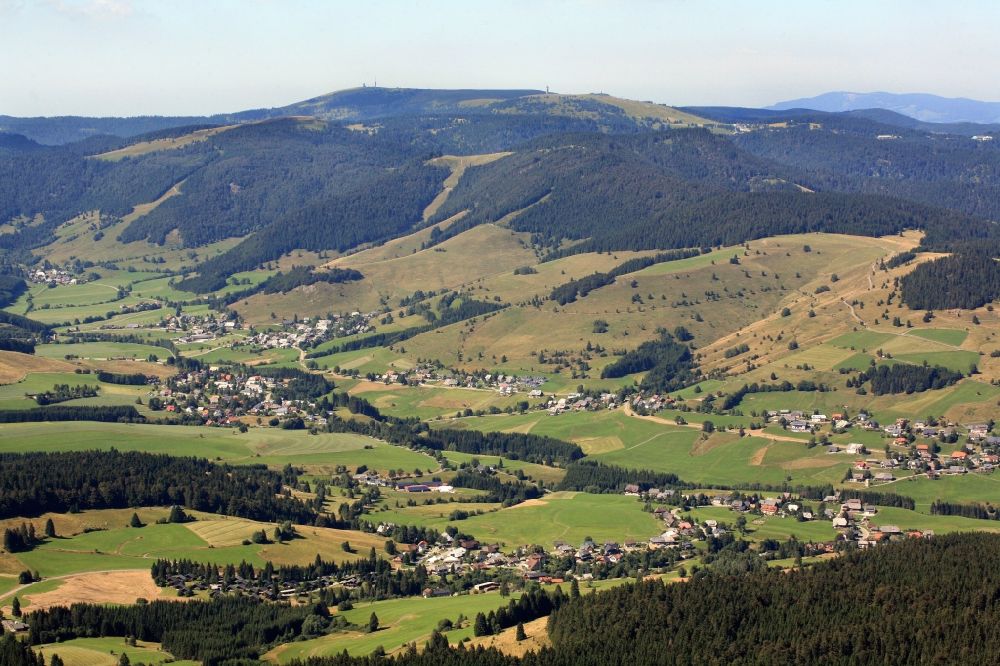 Aerial image Bernau im Schwarzwald - Town View of of Bernau in Baden - Wuerttemberg. The resort in the Black Forest is famous for the annual dog sled race