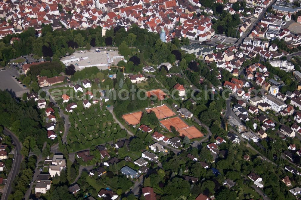 Aerial photograph Biberach an der Riß - Town View of the streets and houses of the residential areas in Biberach an der Riss in the state Baden-Wuerttemberg