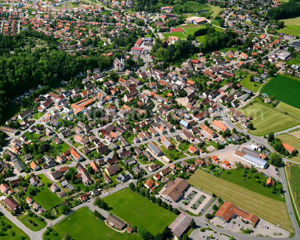 Binnrot from the bird's eye view: Town View of the streets and houses of the residential areas in Binnrot in the state Baden-Wuerttemberg, Germany