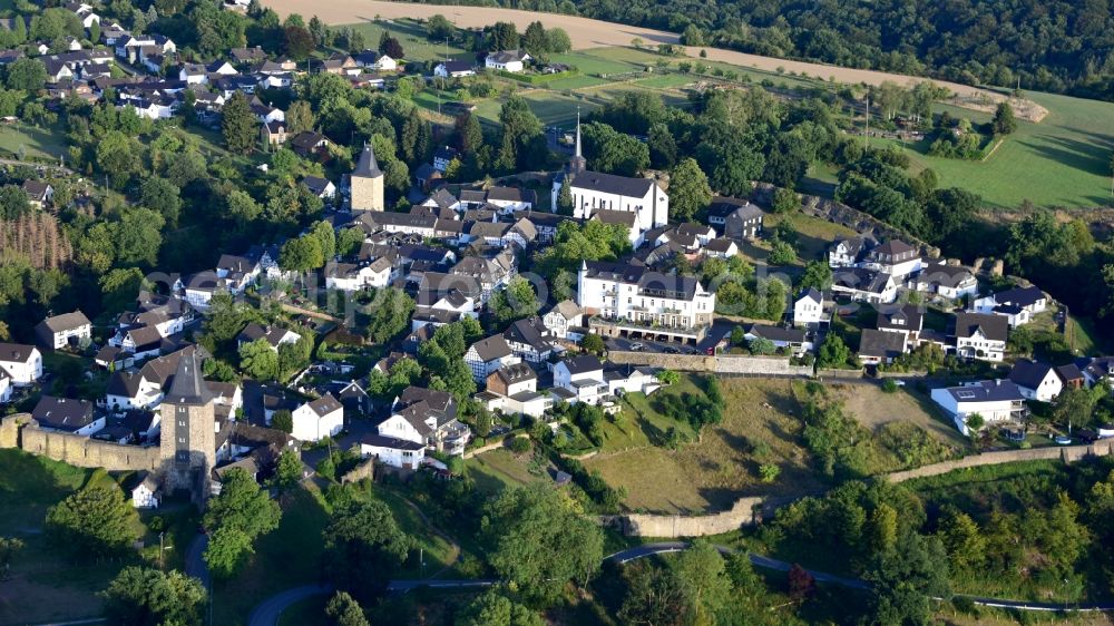 Hennef (Sieg) from above - City view of Blankenberg (Sieg) in the state North Rhine-Westphalia, Germany