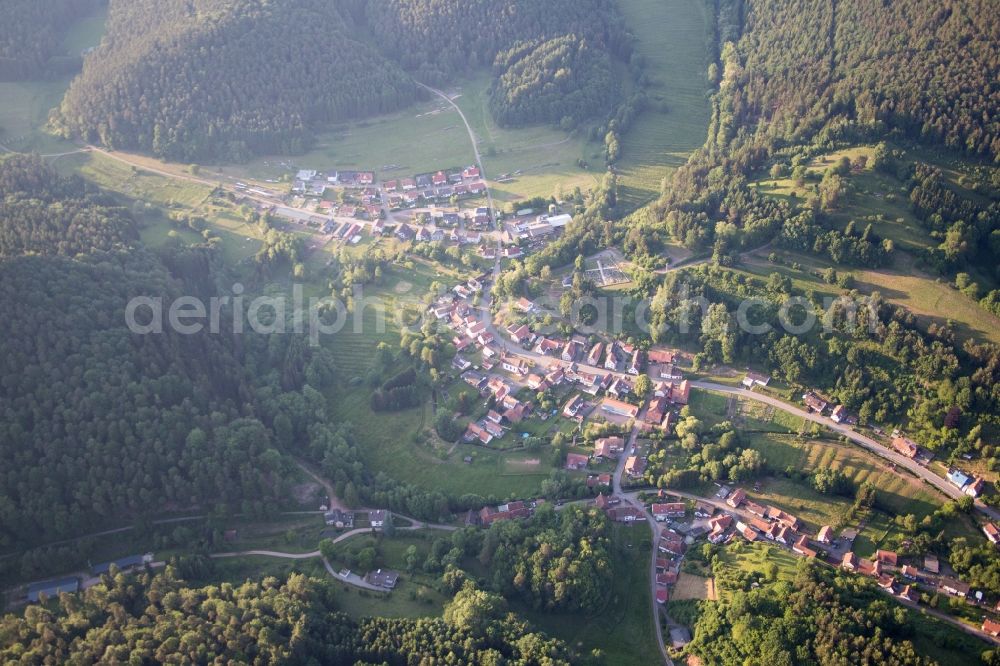 Bobenthal from above - Town View of the streets and houses of the residential areas in Bobenthal in the state Rhineland-Palatinate