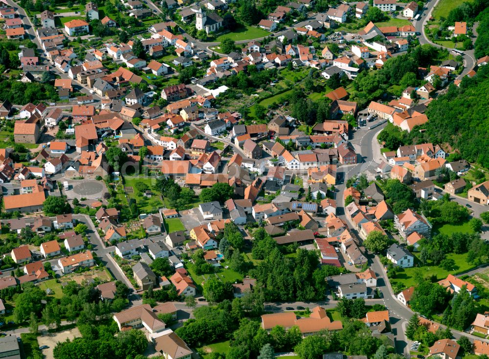 Aerial image Bolanden - Town View of the streets and houses of the residential areas in Bolanden in the state Rhineland-Palatinate, Germany