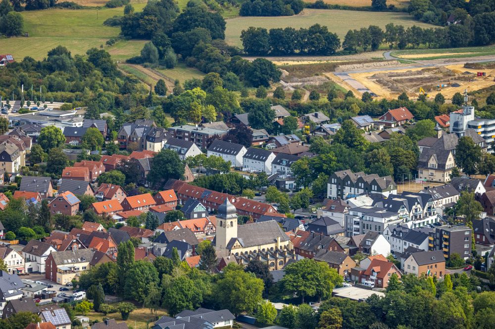 Bork from the bird's eye view: Town View of the streets and houses of the residential areas in Bork in the state North Rhine-Westphalia, Germany