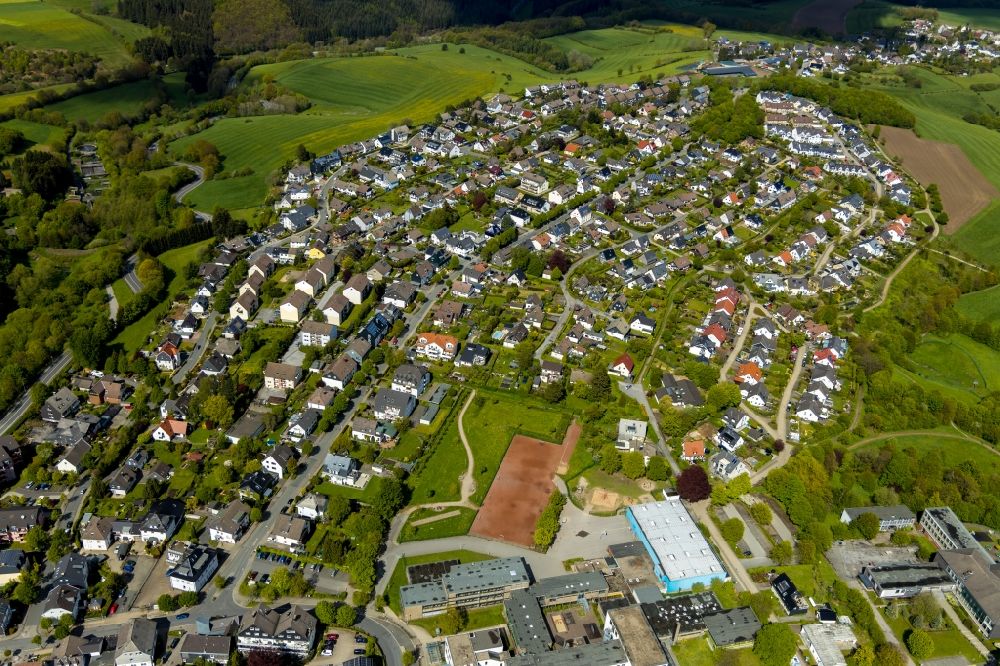 Aerial photograph Breckerfeld - Town View of the streets and houses of the residential areas in Breckerfeld in the state North Rhine-Westphalia, Germany