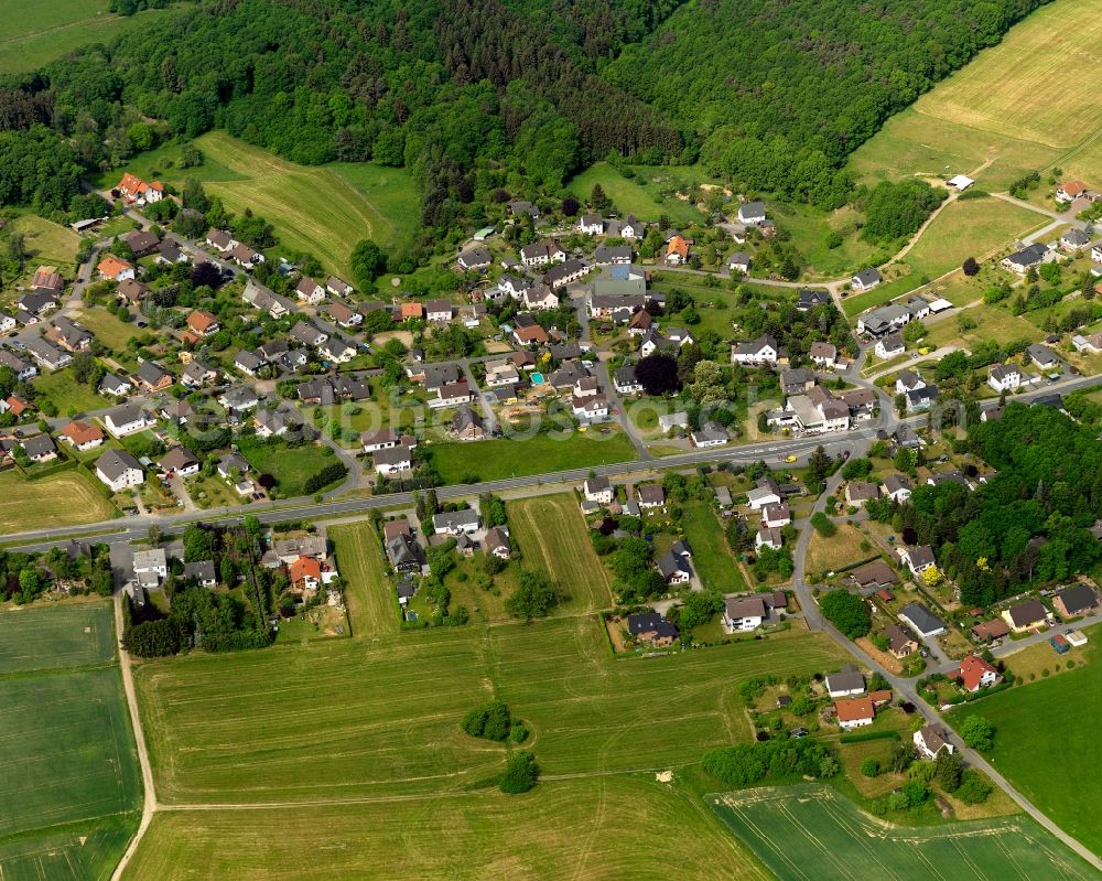 Bruchertseifen from the bird's eye view: View of Wildenburg in the state of Rhineland-Palatinate. It is surrounded by fields and wooded areas