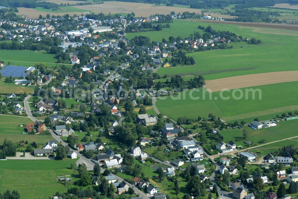 Aerial image Bräunsdorf (Limbach-Oberfrohna) - View of Braeunsdorf (Limbach-Oberfrohna) in the state of Saxony