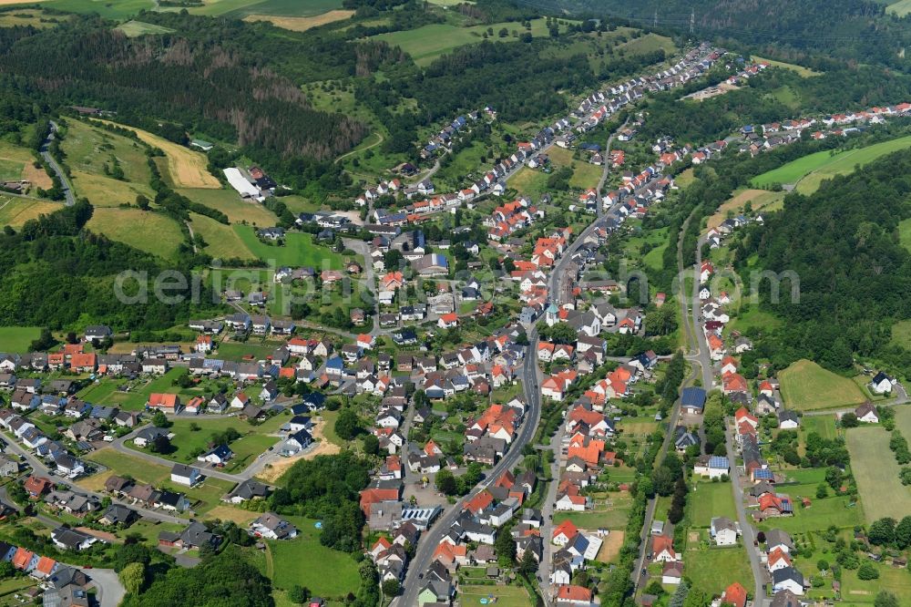 Aerial photograph Dalhausen - Town View of the streets and houses of the residential areas in Dalhausen in the state North Rhine-Westphalia, Germany