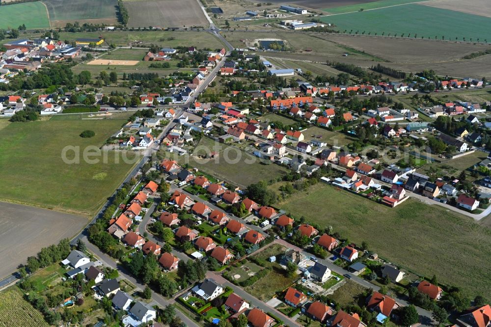Dannigkow from the bird's eye view: Town View of the streets and houses of the residential areas in Dannigkow in the state Saxony-Anhalt, Germany