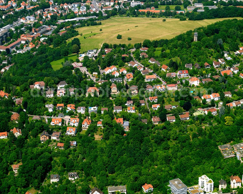 Derendingen from above - Town View of the streets and houses of the residential areas in Derendingen in the state Baden-Wuerttemberg, Germany
