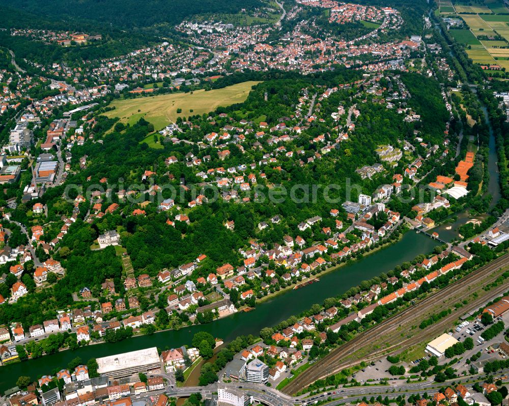 Aerial image Derendingen - Town View of the streets and houses of the residential areas in Derendingen in the state Baden-Wuerttemberg, Germany