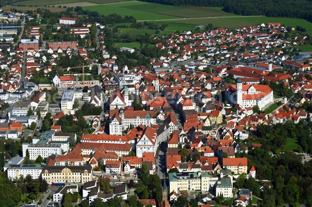 Aerial photograph Dillingen an der Donau - Town View of the streets and houses of the residential areas in Dillingen an der Donau in the state Bavaria, Germany
