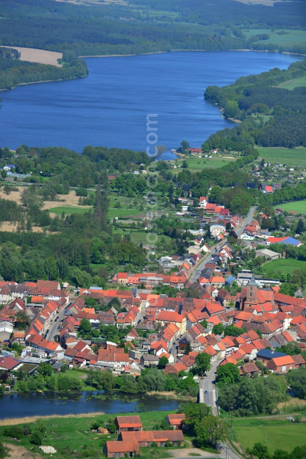 Lenzen from above - View local and village of Lenzen in Brandenburg