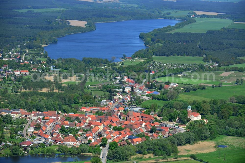 Aerial image Lenzen - View local and village of Lenzen in Brandenburg