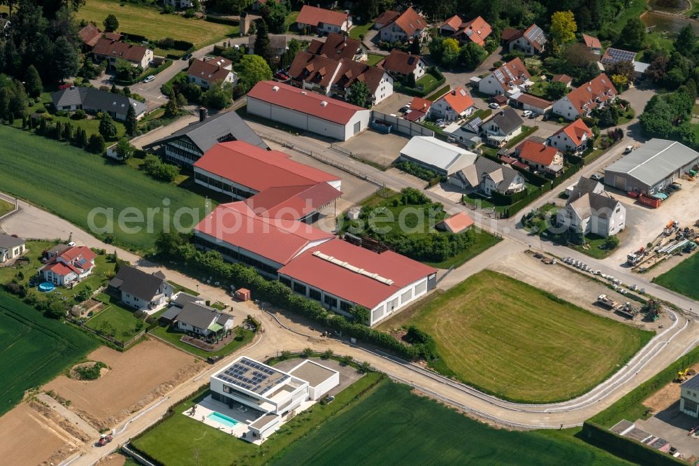 Dürmentingen from above - Town View of the streets and houses of the residential areas in Duermentingen in the state Baden-Wuerttemberg, Germany