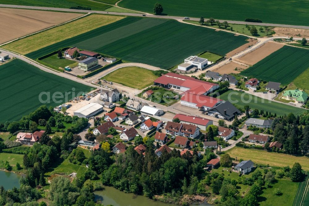 Aerial image Dürmentingen - Town View of the streets and houses of the residential areas in Duermentingen in the state Baden-Wuerttemberg, Germany